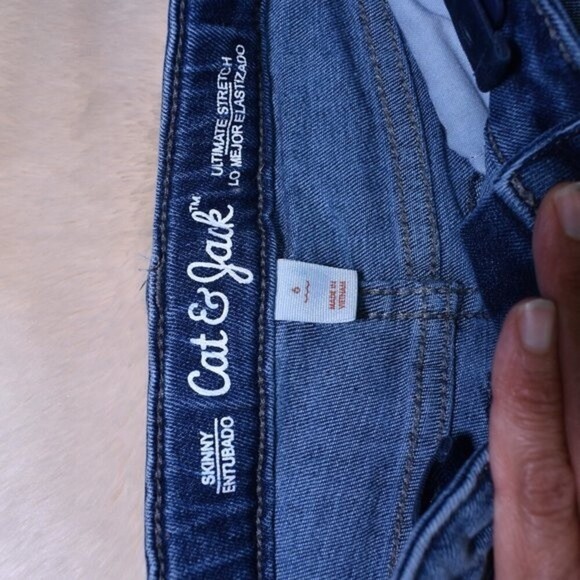 Girls Cat & Jack Denim Skinny Jeans Size 6 - Picture 7 of 10